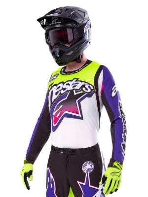 ALPINESTARS - dres SUPERTECH SX limitovaná edícia DIRT STUDIOS, (biela/fialová/ružová/žltá fluo, veľ. S)