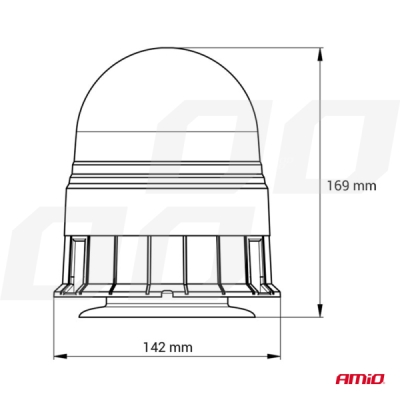 AMiO - Výstražný maják W02M magnetický R65 R10 39LED 12 / 24V IP56