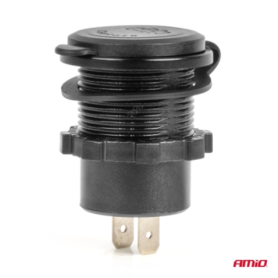 AMiO - Vodotesná nabíjačka s ČERVENÝM LED podsvietením 2xUSB C 12/24V