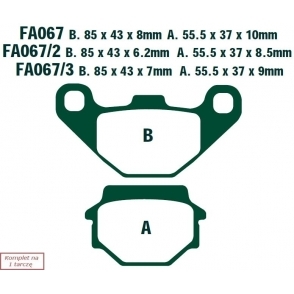 EBC - Brzdové doštičky KTM MX 125 (89-93)/ EXC 350 (89)/ DXC/EXC/EGS 250/350 -(91)