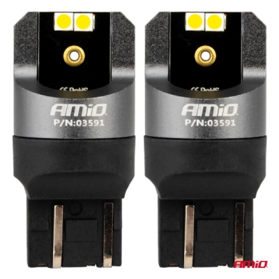 AMiO - LED žiarovky CANBUS PRO series 7443 W21/5W 4x3030 SMD White 12/24V
