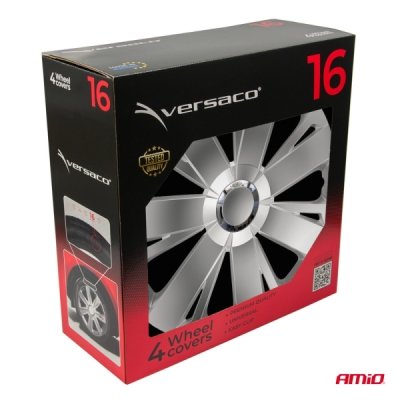 Versaco - Puklice Energy 16" strieborná sada 4ks COLOR BOX
