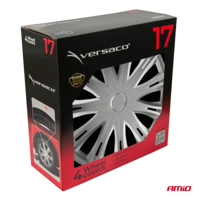 Versaco - Puklice Spark 17” strieborná sada 4ks COLOR BOX