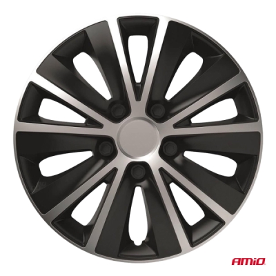 Versaco - Puklice Rapide 16” čierno - strieborná sada 4ks COLOR BOX