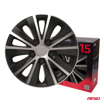 Versaco - Puklice Rapide 15” čierno - strieborná sada 4ks COLOR BOX