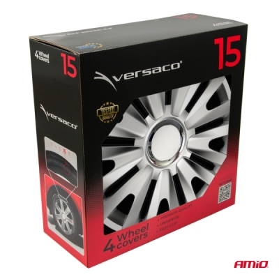 Versaco - Puklice Royal 15” strieborná sada 4ks COLOR BOX