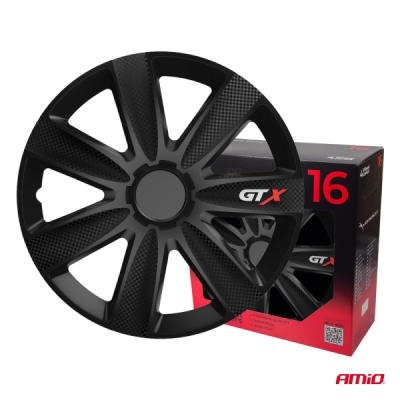 Versaco - Puklice GTX 16” čierny karbón sada 4ks COLOR BOX