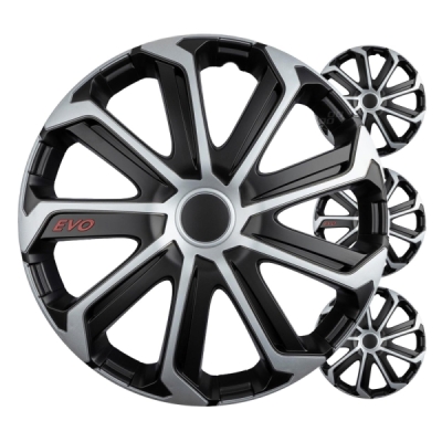 Versaco - Puklice Evo 16" čierno - strieborná sada 4ks COLOR BOX
