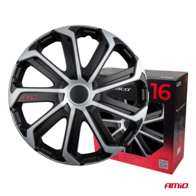 Versaco - Puklice Evo 16" čierno - strieborná sada 4ks COLOR BOX
