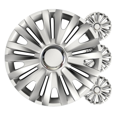 Versaco - Puklice Royal 14” strieborná sada 4ks COLOR BOX