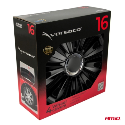 Versaco - Puklice Royal 16” čierna sada 4ks COLOR BOX