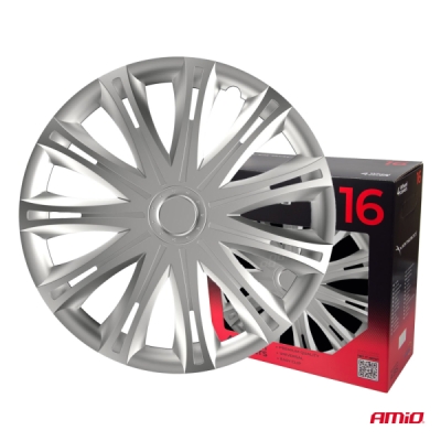 Versaco - Puklice Spark 16” strieborná sada 4ks COLOR BOX