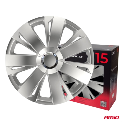 Versaco - Puklice Energy 15” strieborná sada 4ks COLOR BOX