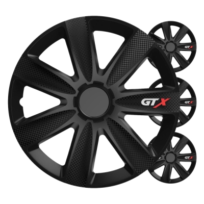 Versaco - Puklice GTX 17” čierny karbón sada 4ks COLOR BOX