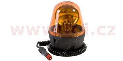 výstražný maják oranžový H1 12/24 V s 3 metrovým kabelem zakončeným zástrčkou (magnetické upevnění)