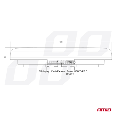 AMiO - Bezdrôtová svetelná lišta LED R65 R10 326x186x63 26W 12/24V