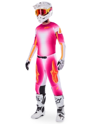 ALPINESTARS - dres SUPERTECH SX AFD limitovaná edícia MIG, (ružová fluo/biela/oranžová, veľ. M)