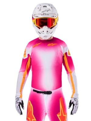 ALPINESTARS - dres SUPERTECH SX AFD limitovaná edícia MIG, (ružová fluo/biela/oranžová, veľ. M)