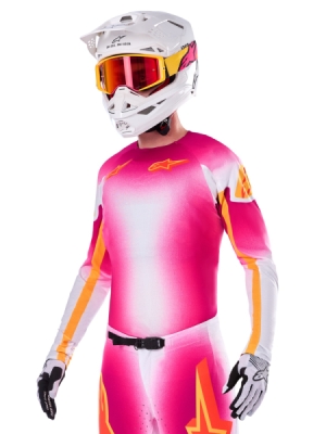 ALPINESTARS - dres SUPERTECH SX AFD limitovaná edícia MIG, (ružová fluo/biela/oranžová, veľ. XL)