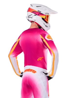 ALPINESTARS - dres SUPERTECH SX AFD limitovaná edícia MIG, (ružová fluo/biela/oranžová, veľ. XL)