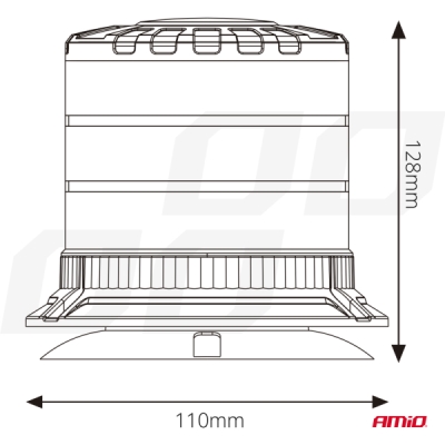 AMiO - LED výstražný maják W30M 12V 24V