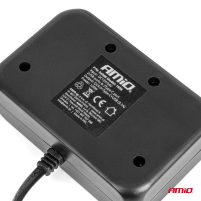 AMiO - Predlžovacia zásuvka 2x USB-A 1x USB-C QC4.0 12/24V 120W 80cm