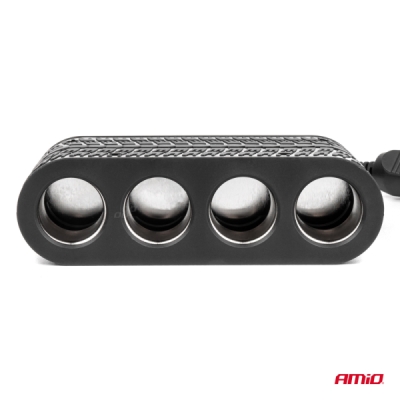 AMiO - Predlžovacia zásuvka 2x USB-A 1x USB-C 12/24V 120W 80cm