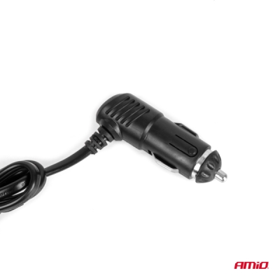 AMiO - Predlžovacia zásuvka 2x USB-A ON/OFF LED 12/24V 100W 70cm