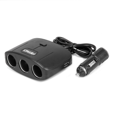 AMiO - Predlžovacia zásuvka 2x USB-A ON/OFF 12/24V 100W 70cm
