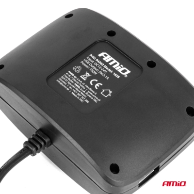 AMiO - Predlžovacia zásuvka 2x USB-A ON/OFF 12/24V 100W 70cm