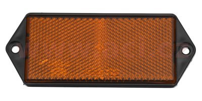 univerzální odrazka obdélník, s držákem k uchycení na dva šrouby, oranžová (127x51 mm)