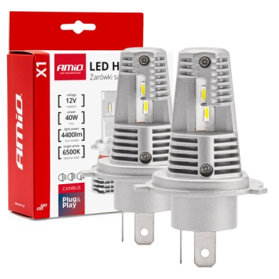 AMiO - LED žiarovky hlavného svietenia H4/H19 X1 Series AMiO