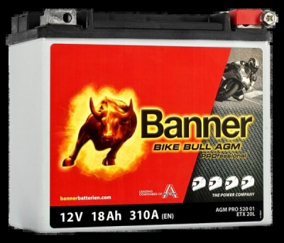 BANNER motobatéria 12V AGM PRO 52001 18Ah 310A BETX 20L