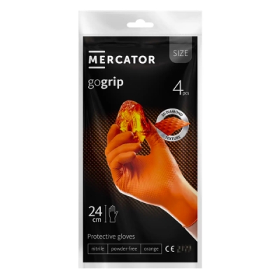 AMiO - Nitrilové rukavice MERCATOR GoGrip ORANŽOVÉ 4ks M
