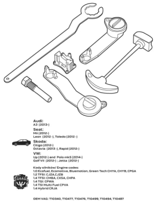 NEO TOOLS 11-338 Aretačná sada VAG 1,2/1,4 TSI
