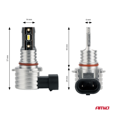 AMiO - LED žiarovky hlavného svietenia HB3 9005/HIR1 9011/H10 H-mini Series