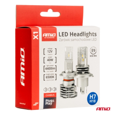 AMiO - LED žiarovky hlavného svietenia H7 X1 Series AMiO