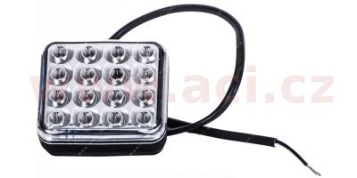 zadní mlhovka LED čtverec 68x78x40 mm (montáž na 2 šrouby, kabel 0,5 m) 12-36V