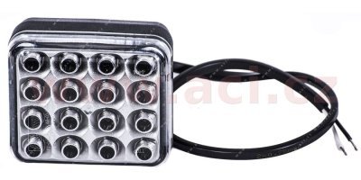 couvací světlo LED čtverec 68x78x40 mm (montáž na 2 šrouby, kabel 0,5 m) 12-36V