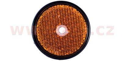 univerzální odrazka kulatá, s otvorem pro šroub ve středu, oranžová (průměr 60 mm)