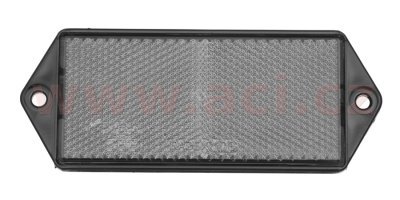 univerzální odrazka obdélník, s držákem k uchycení na dva šrouby, bílá (127x51 mm)