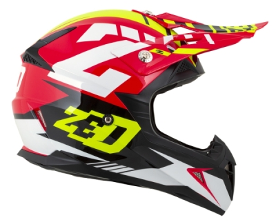 ZED - prilba X1.9D TARGA, ZED, detská (červená/žltá fluo/čierna/biela, veľ. S)