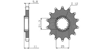 SUNSTAR - Reťazové koliesko pre sekundárne reťaze typu 520, (13 zubov)