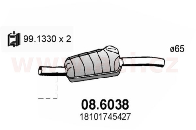 Spojka výfuku ASSO 08.6038 Ø 65 mm