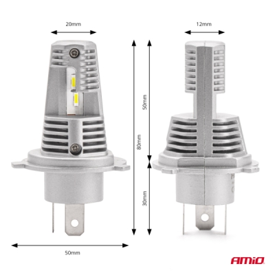 AMiO - LED žiarovky hlavného svietenia H4/H19 X1 Series AMiO