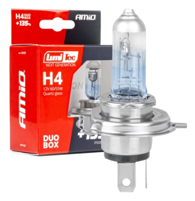 AMiO - Halogénové žiarovky H4 12V 60/55W LumiTec NEXT GENERATION +135% DUO