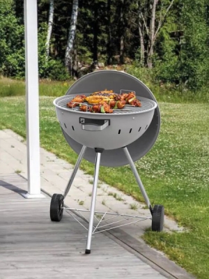 Yato - Okrúhly gril na drevené uhlie, sivý Ø54cm