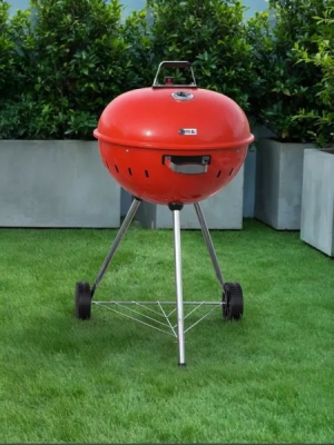 Yato - Okrúhly gril na drevené uhlie, červený Ø54cm