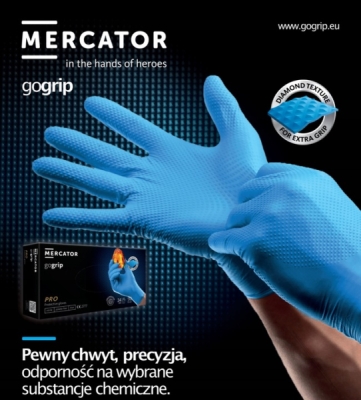 MERCATOR - Nitrilové rukavice GoGrip čierne veľkosť M, 50 ks