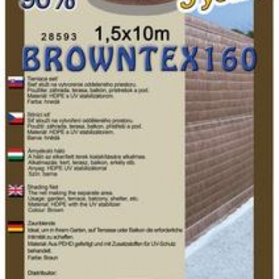 Sieť tieniaca Browntex 1.ô5x10m hnedá (balenie 3ks)